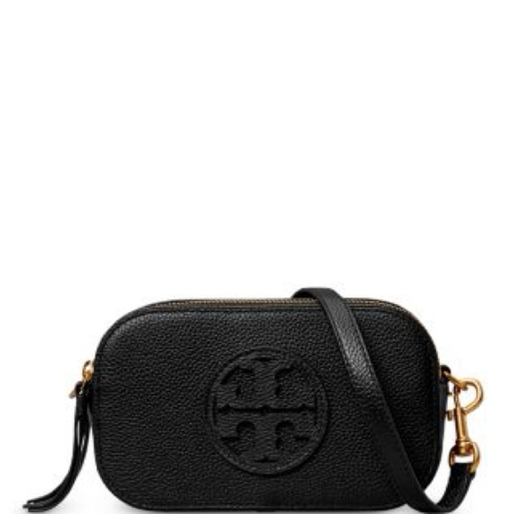 Tory Burch Black Pebbled Leather Crossbody Bag